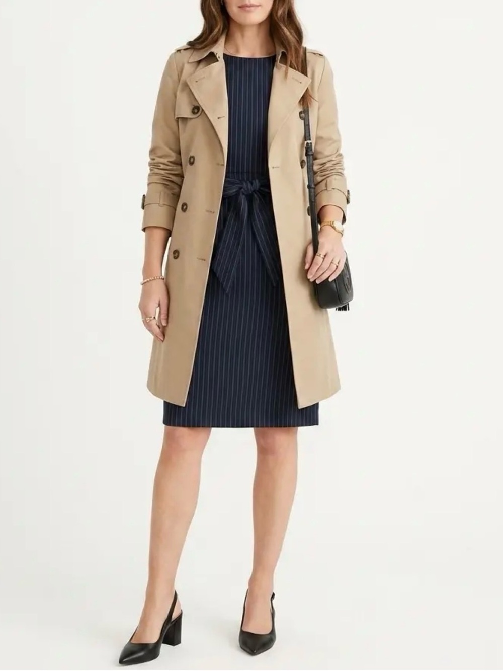 Navy Pinstripe Dress